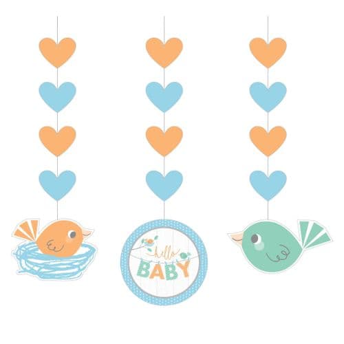 Hello Baby Boy Hanging Cutouts 3 per pack