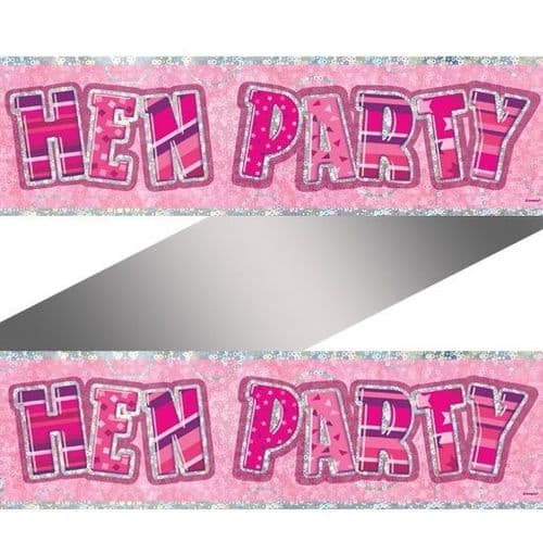 Hen Party Pink Glitz Prism Banner 9Ft