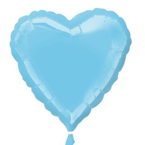 Iridescent Pearl Lite Blue Heart Foil Balloon