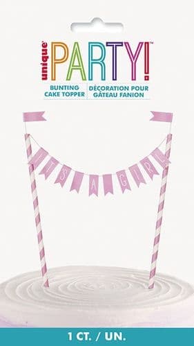 It's a Girl Bunting Cake Topper