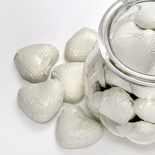 Ivory Foiled Chocolate Hearts - box of 200