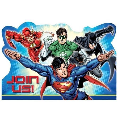 Justice League Postcard Invitation 8's