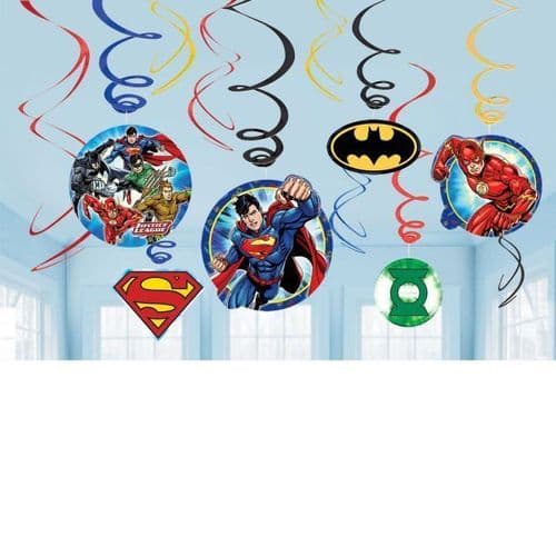 Justice League Swirl Decorations 12's
