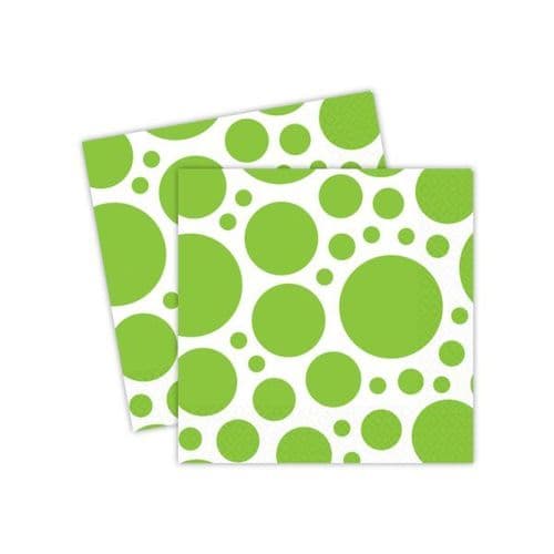 Kiwi Green Dots Luncheon Napkins 33cm/10