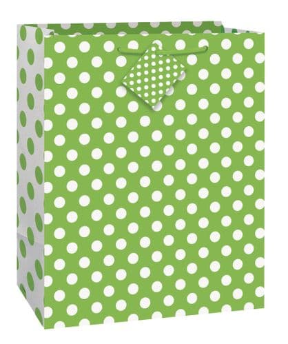 Lime Green Dots Giftbag-Medium