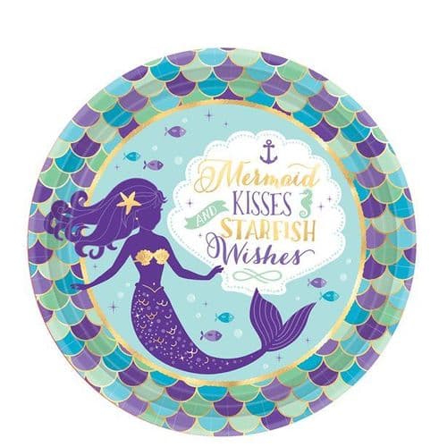Mermaid Wishes Paper Plates 23cm 8's