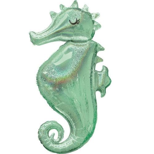 Mermaid Wishes Seahorse Holographic Balloon