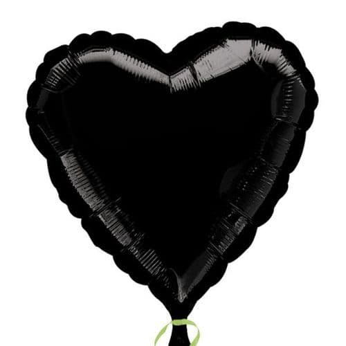 Metallic Black Heart Foil Balloon
