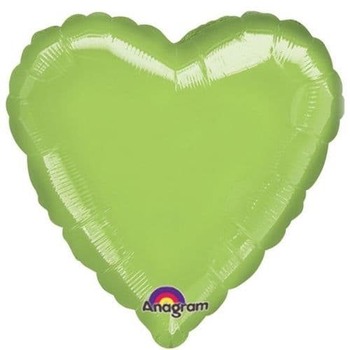Metallic Lime Green Heart Foil Balloon