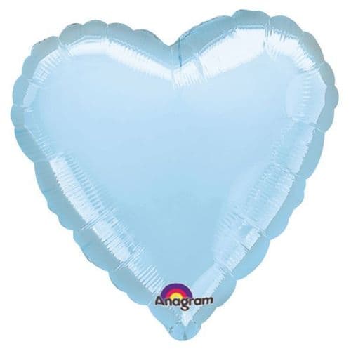 Metallic Pearl Pastel Blue Heart Foil Balloon