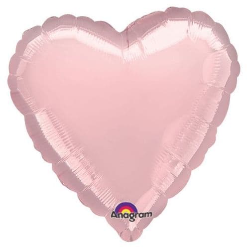 Metallic Pearl Pastel Pink Heart Foil Balloon