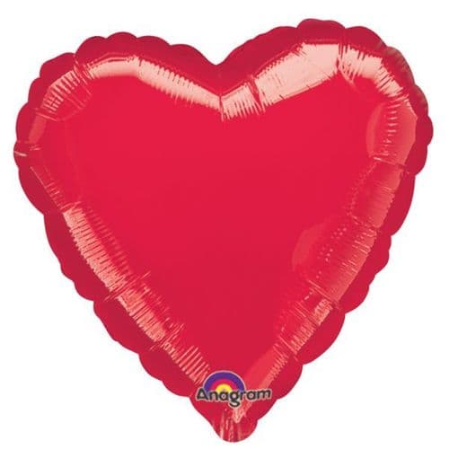 Metallic Red Heart Foil Balloon