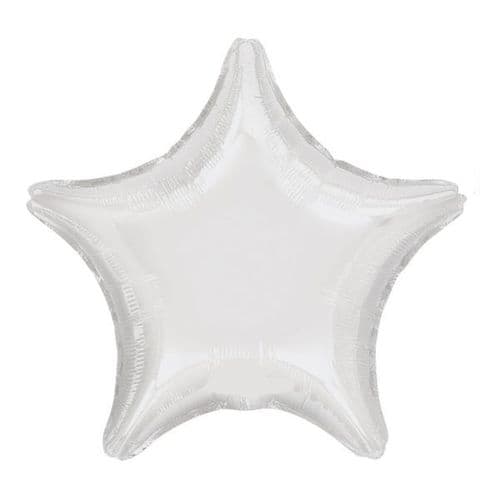 Metallic White Star Foil Balloon