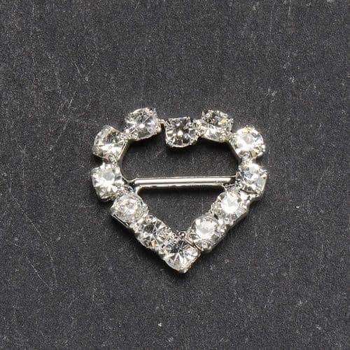Mini Diamante Heart Buckle - pack of 10