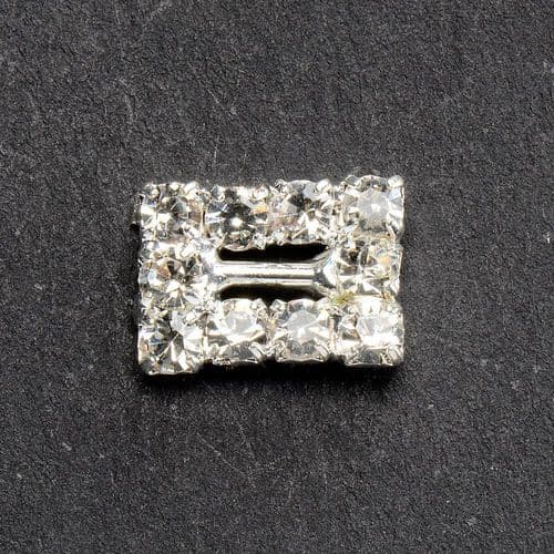 Mini Diamante Rectangle Buckle - pack of 10