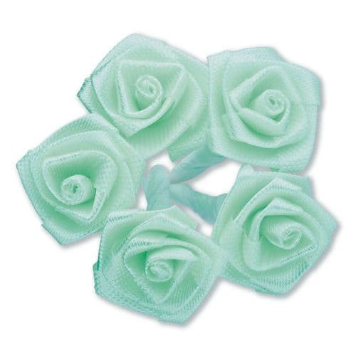 Mint Green Ribbon Roses/Medium - dia. 20mm - packed in 144's