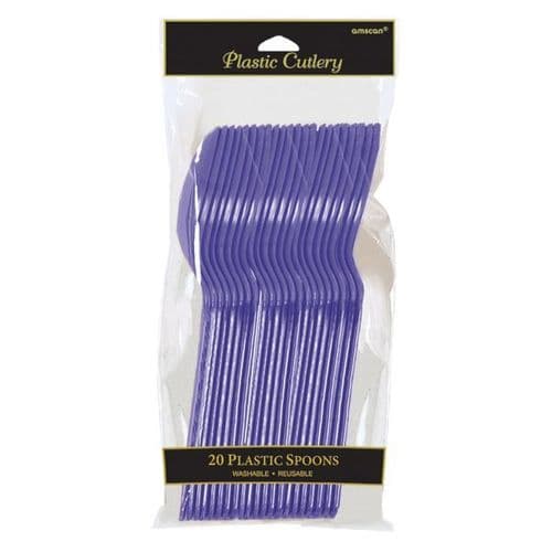 New Purple Plastic Spoons 20 per pack.
