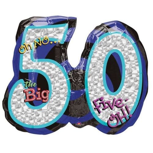 Oh No It's My 50th Birthday Foil Supershape Balloons 26" x 21"