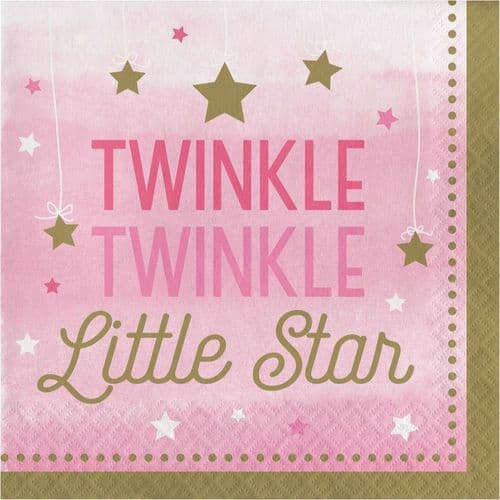 One Little Star Girl 16 x 2ply Luncheon Napkins