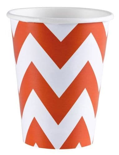 Orange Peel Chevron Paper Cups, 256ml 8 per pack.