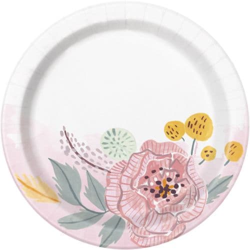 Painted Floral 7" Plates 8's