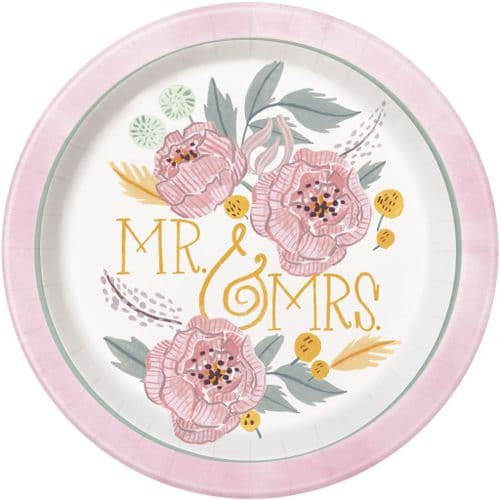 Painted Floral 9" Plates 8's