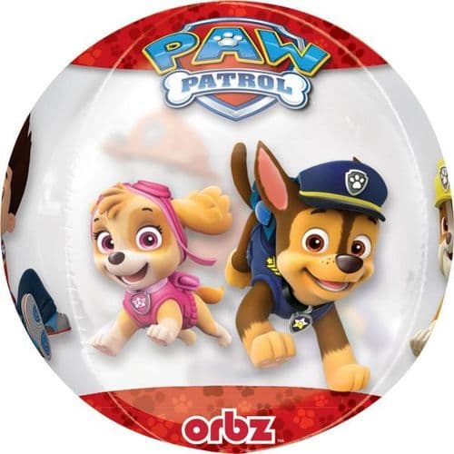 Paw Patrol Chase & Marshall Clear Orbz Foil Balloons 15" x 16"