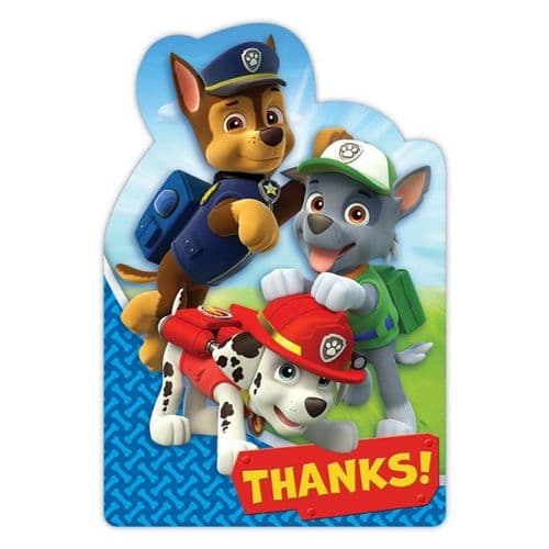 Paw Patrol Thank You Shaped Postcards 8's
