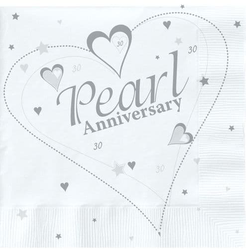 Pearl Anniversary Lunch Napkins 2 ply 18's