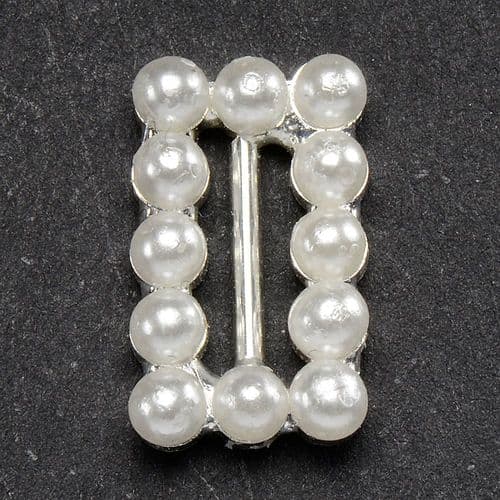 Pearl Rectangle Buckle for 10mm Ribbon
