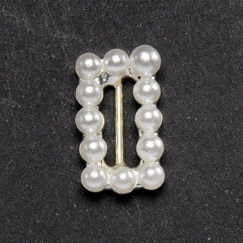 Pearl Rectangle Buckle for 6mm Ribbon - pack of 10
