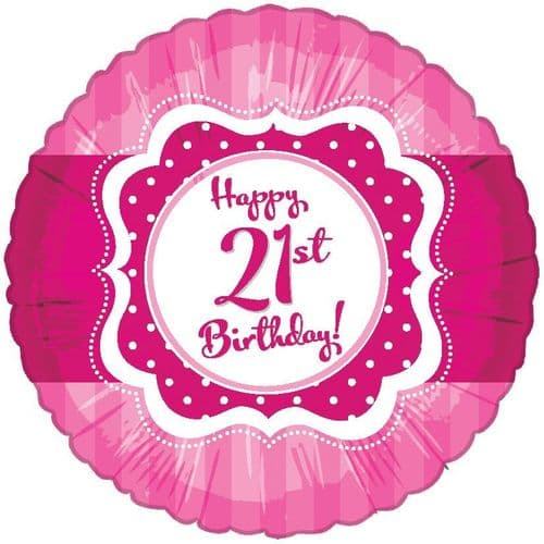 Perfectly Pink 21st Birthday Foil Balloon