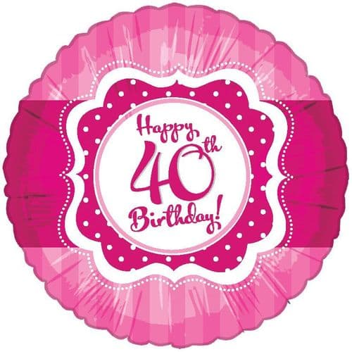 Perfectly Pink 40th Birthday Foil Balloon