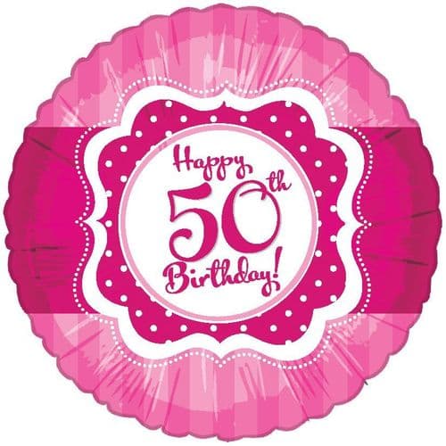 Perfectly Pink 50th Birthday Foil Balloon