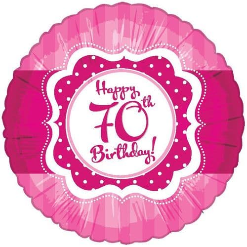 Perfectly Pink 70th Birthday Foil Balloon