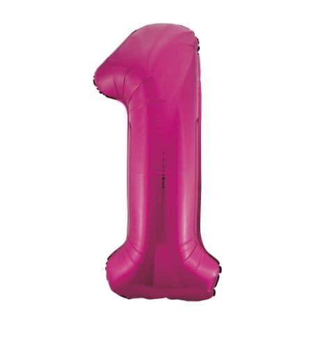 Pink Glitz Number 1 Foil Balloon 34"