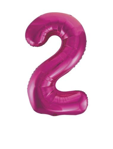 Pink Glitz Number 2 Foil Balloon 34"