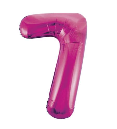 Pink Glitz Number 7 Foil Balloon 34"