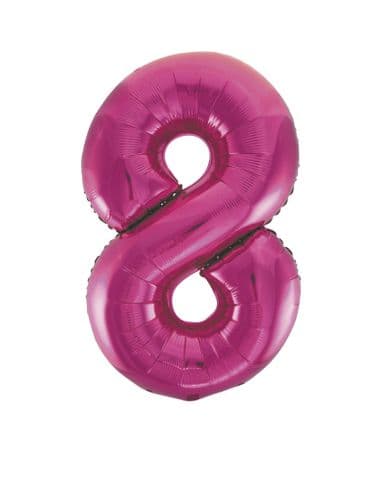 Pink Glitz Number 8 Foil Balloon 34"