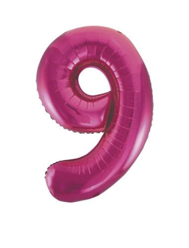 Pink Glitz Number 9 Foil Balloon 34"