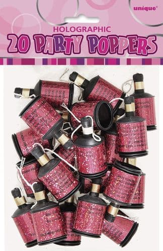 Pink Glitz Party Poppers 20's