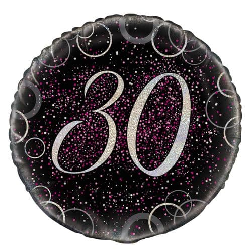 Pink Glitz Prism Happy 30th Birthday Foil Balloon