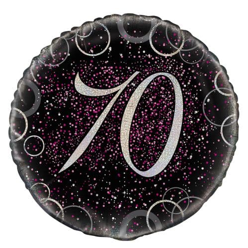 Pink Glitz Prism Happy 70th Birthday Foil Balloon