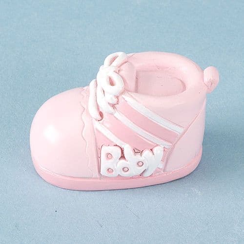 Pink Resin Baby Boot - 4 pieces