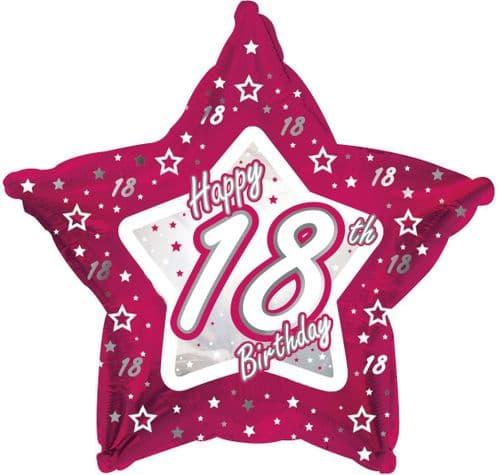 Pink Stars Age 18 Foil Balloon