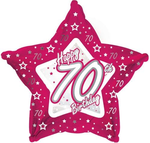 Pink Stars Age 70 Foil Balloon