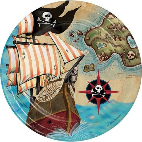 Pirate's Map 8 x 7" Lunch Plates