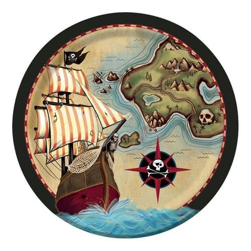 Pirate's Map 8 x 9" Dinner Plates