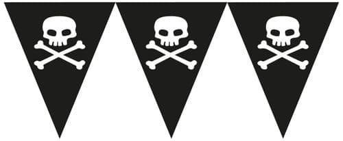 Pirate Skull and Crossbones Paper Flag Bunting 12ft