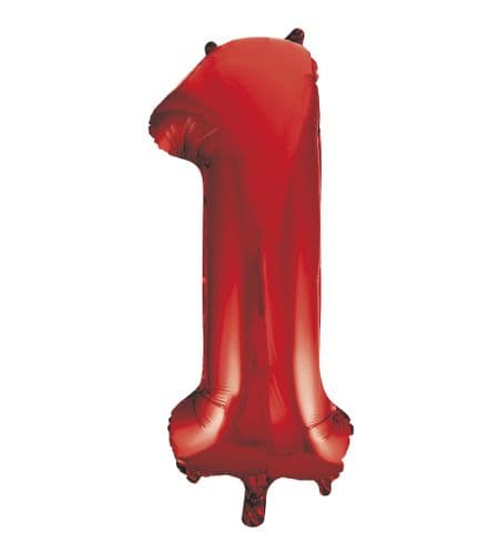 Red Number 1 Foil Balloon 34"